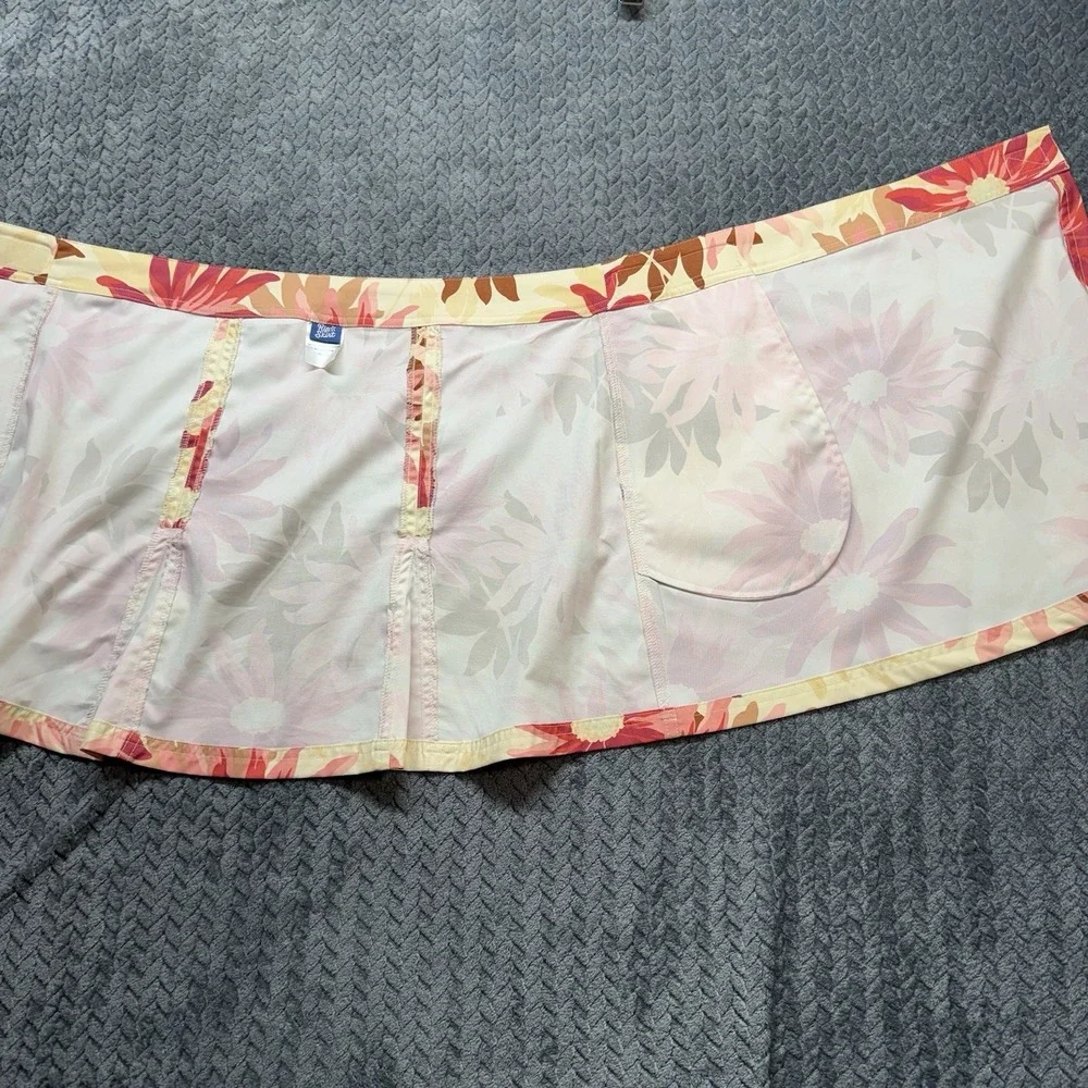 RipSkirt Hawaii Wrap Skirt Women's M Cream Floral Pockets Adjustable Beach Swim - Picture 6 of 12